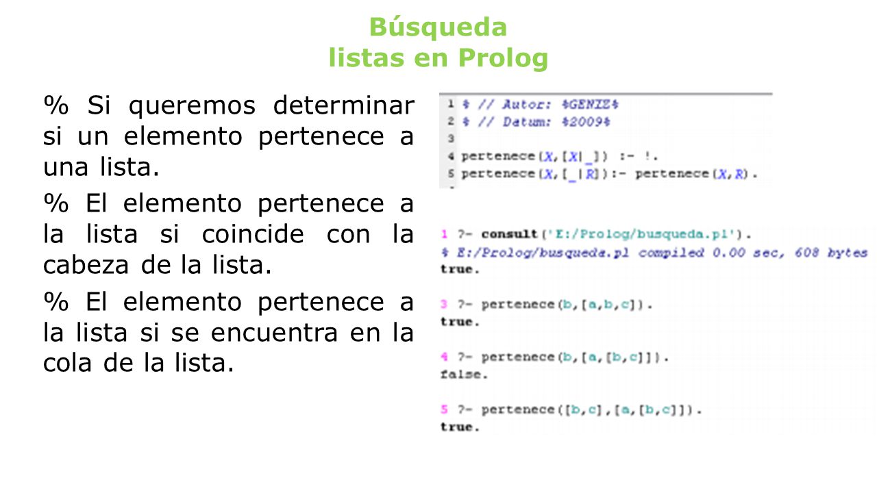 Búsqueda listas en Prolog