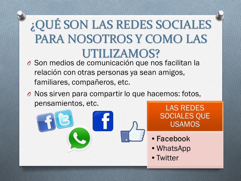¿QUÉ SON LAS REDES SOCIALES PARA NOSOTROS Y COMO LAS UTILIZAMOS