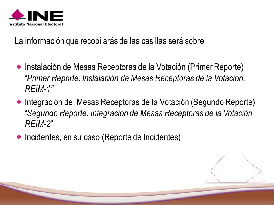 La información que recopilarás de las casillas será sobre: