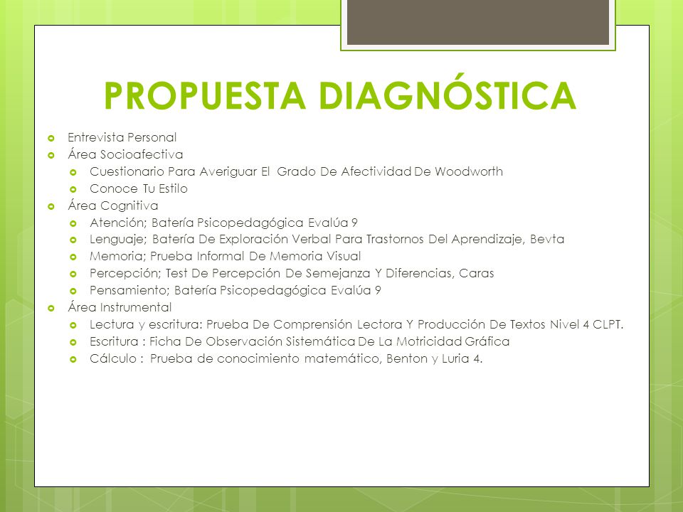 PROPUESTA DIAGNÓSTICA