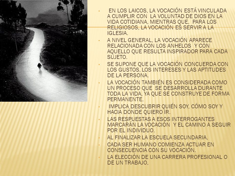 EN LOS LAICOS, LA VOCACIÓN ESTÁ VINCULADA A CUMPLIR CON LA VOLUNTAD DE DIOS EN LA VIDA COTIDIANA, MIENTRAS QUE, PARA LOS RELIGIOSOS, LA VOCACIÓN ES SERVIR A LA IGLESIA.