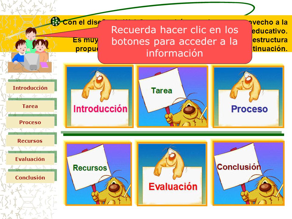 Recuerda hacer clic en los botones para acceder a la información