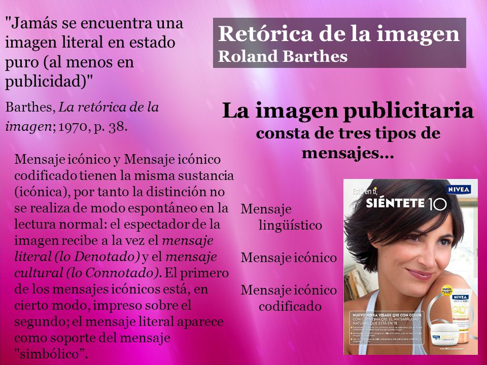 La imagen publicitaria consta de tres tipos de mensajes…