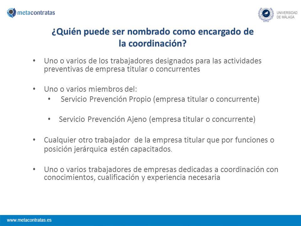 ¿Quién puede ser nombrado como encargado de la coordinación