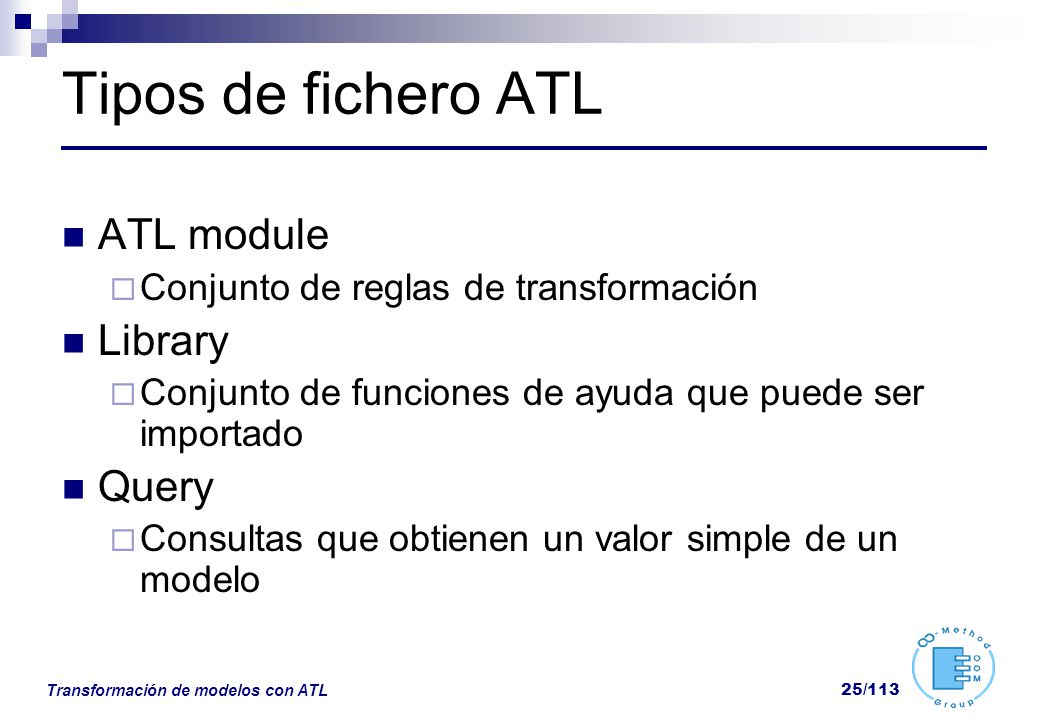 Tipos de fichero ATL ATL module Library Query