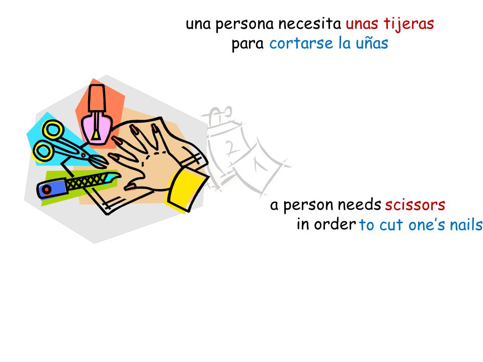 una persona necesita unas tijeras para cortarse la uñas