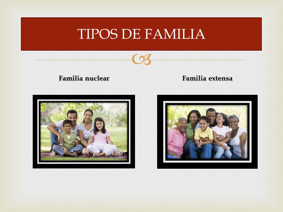 TIPOS DE FAMILIA Familia nuclear Familia extensa
