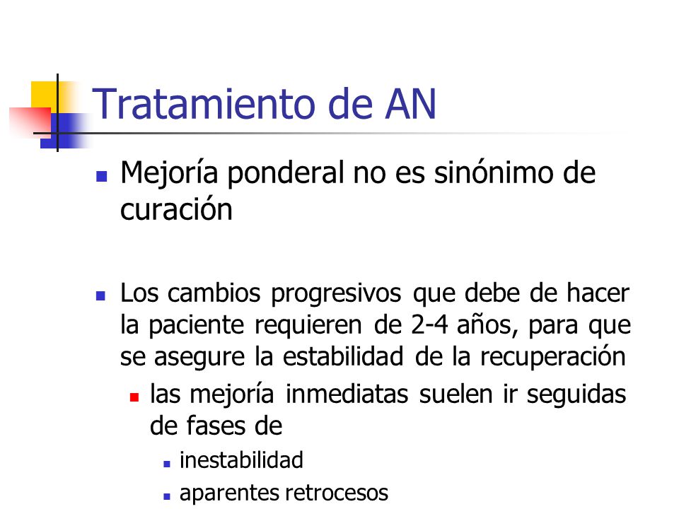 Tratamiento de AN Mejoría ponderal no es sinónimo de curación
