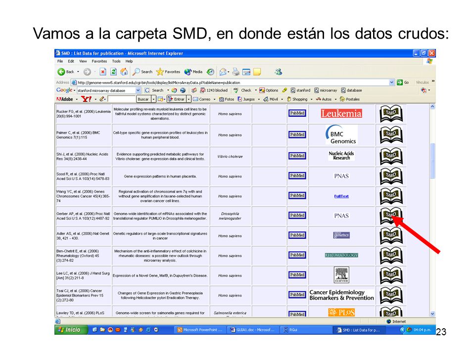 Vamos a la carpeta SMD, en donde están los datos crudos:
