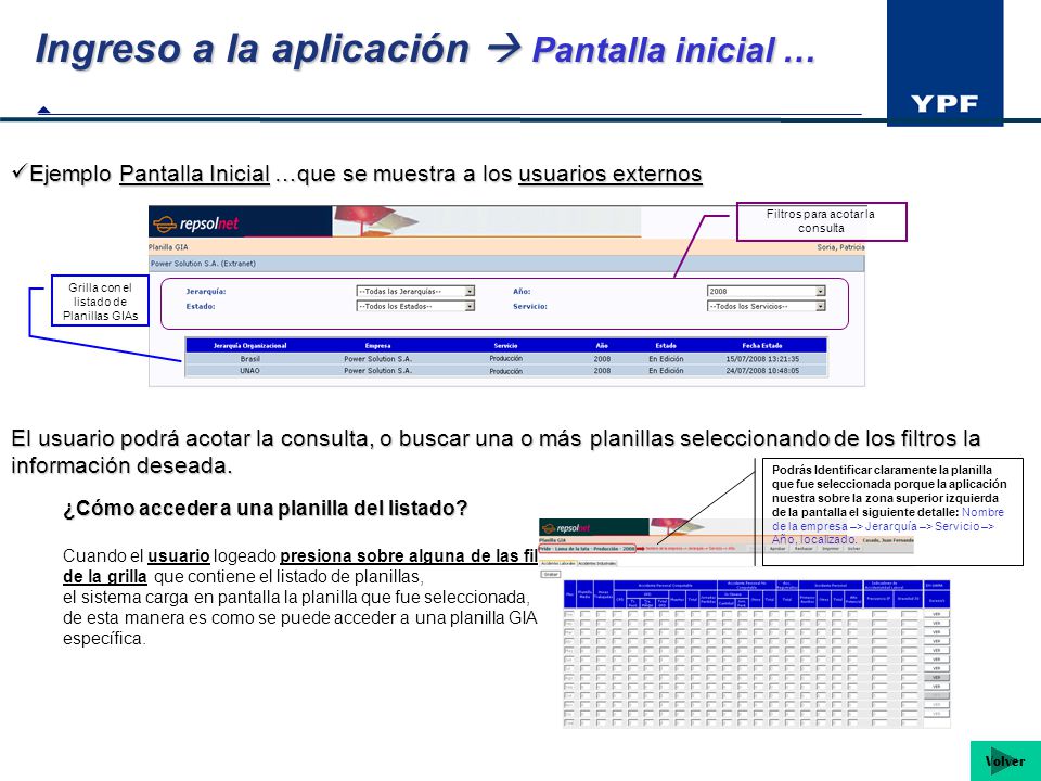 Ingreso a la aplicación  Pantalla inicial …