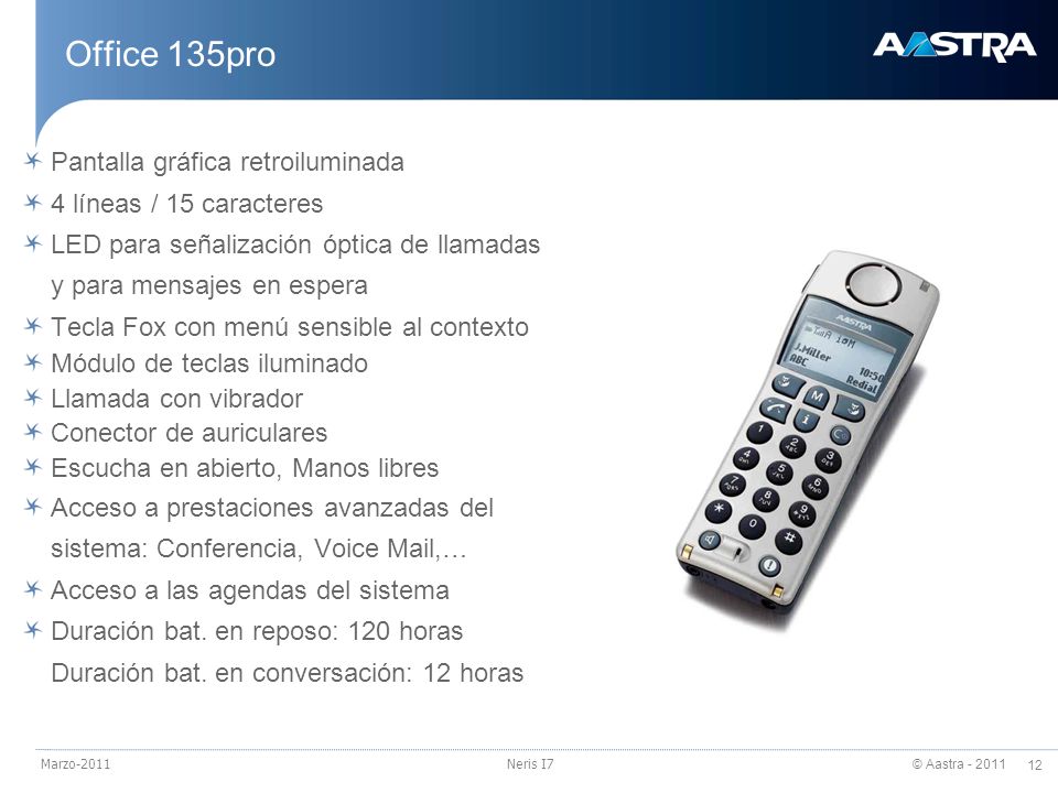 Office 135pro Pantalla gráfica retroiluminada 4 líneas / 15 caracteres