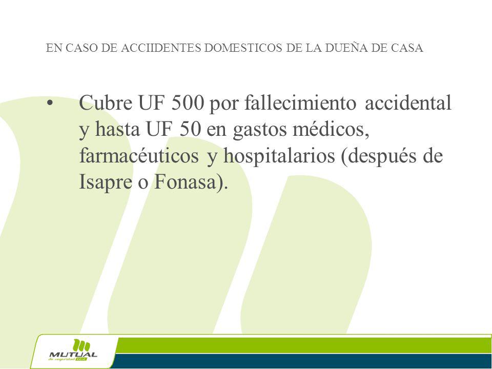EN CASO DE ACCIIDENTES DOMESTICOS DE LA DUEÑA DE CASA