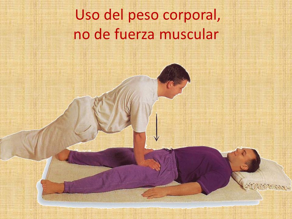 Uso del peso corporal, no de fuerza muscular
