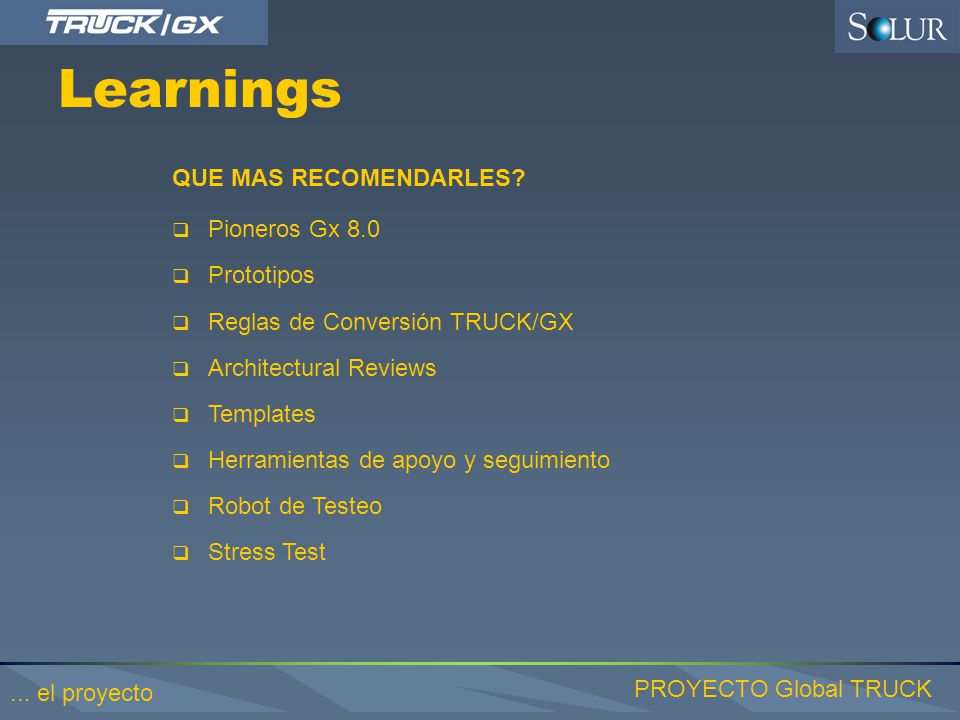 Learnings QUE MAS RECOMENDARLES Pioneros Gx 8.0 Prototipos