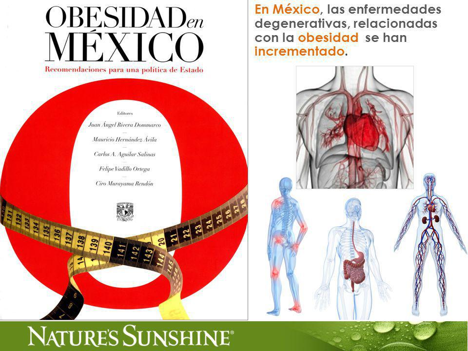 En México, las enfermedades degenerativas, relacionadas con la obesidad se han incrementado.