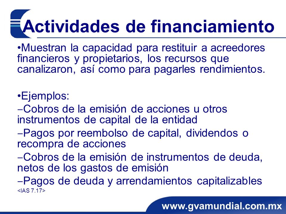 Actividades de financiamiento