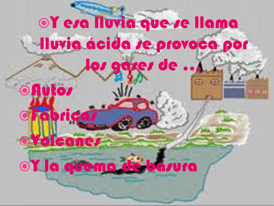 Y esa lluvia que se llama lluvia ácida se provoca por los gases de …