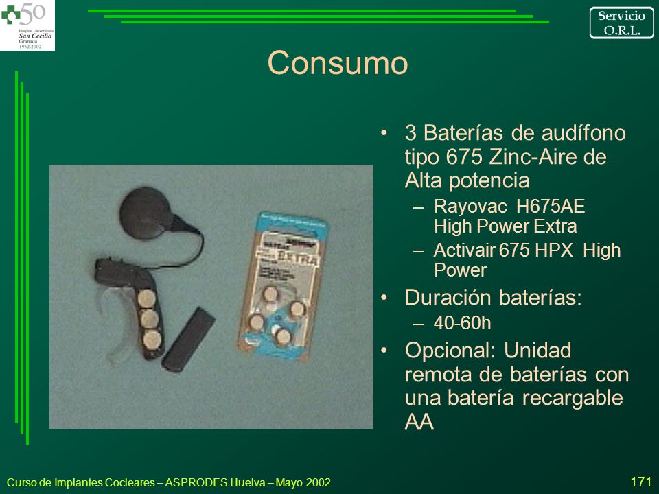 Consumo 3 Baterías de audífono tipo 675 Zinc-Aire de Alta potencia