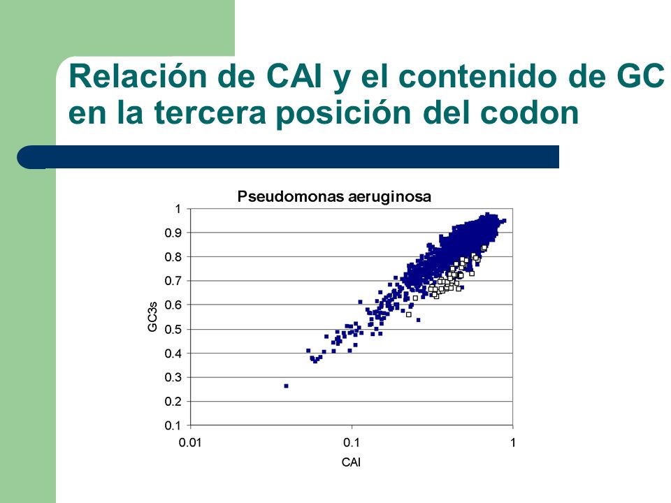 Relación de CAI y el contenido de GC en la tercera posición del codon