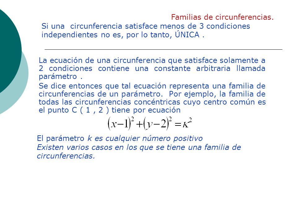 Familias de circunferencias.