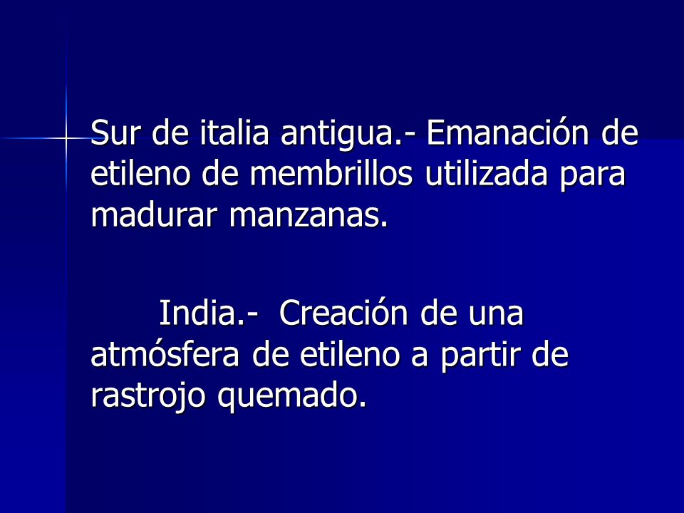 Sur de italia antigua.- Emanación de etileno de membrillos utilizada para madurar manzanas.
