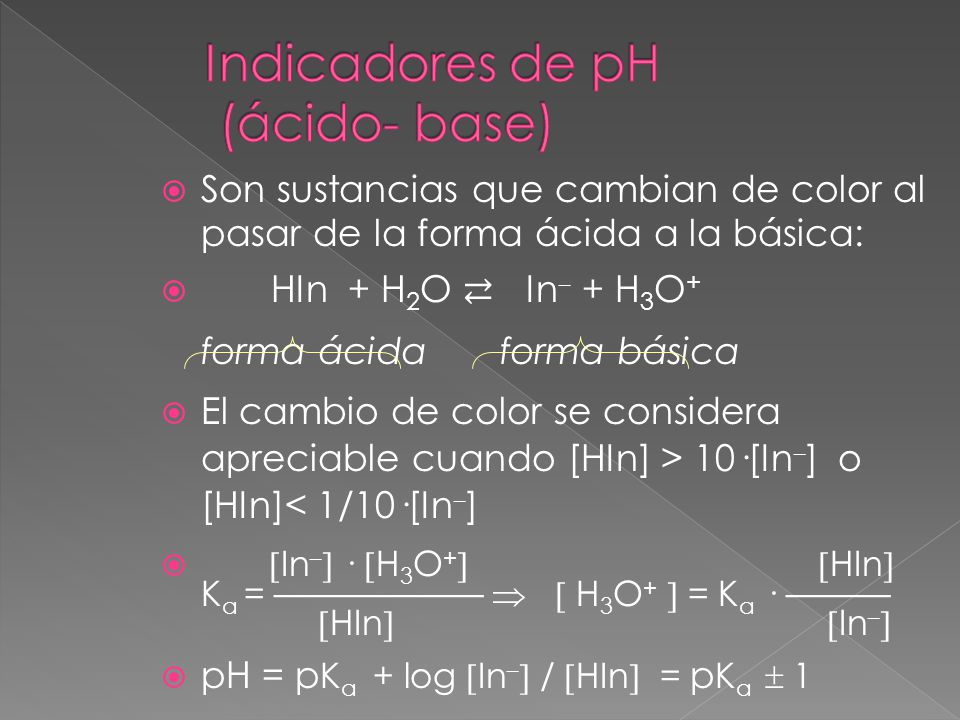 Indicadores de pH (ácido- base)
