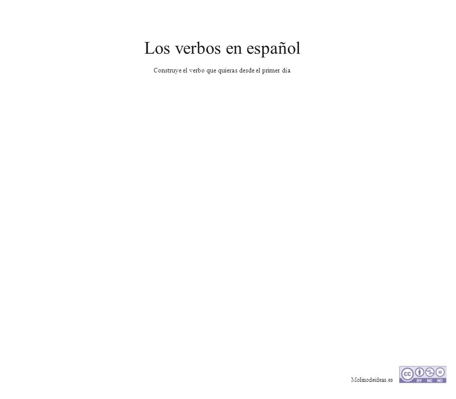 Los verbos en español Construye el verbo que quieras desde el primer día Molinodeideas.es