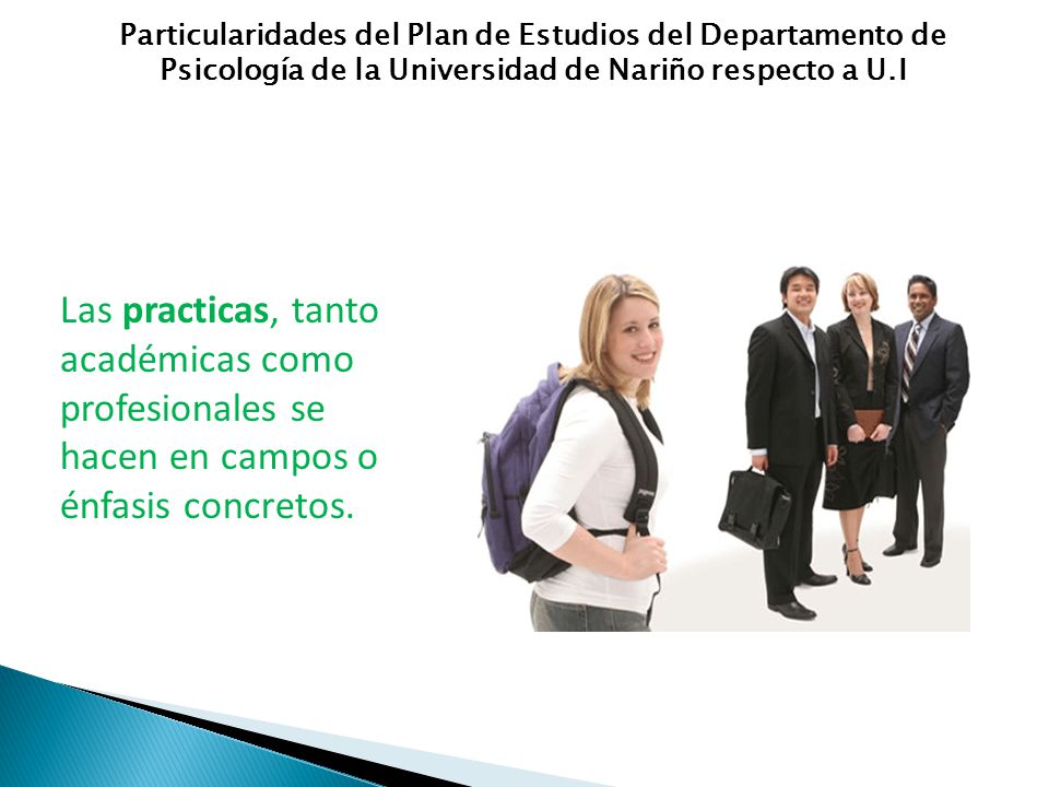 Particularidades del Plan de Estudios del Departamento de Psicología de la Universidad de Nariño respecto a U.I