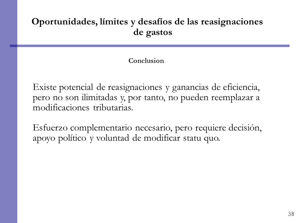 Oportunidades, límites y desafíos de las reasignaciones de gastos