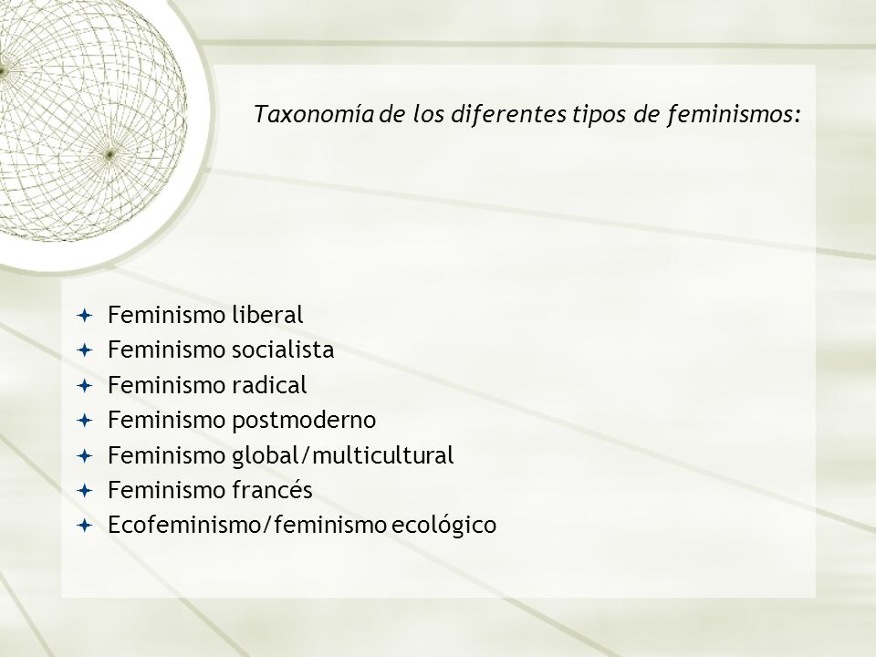 Taxonomía de los diferentes tipos de feminismos: