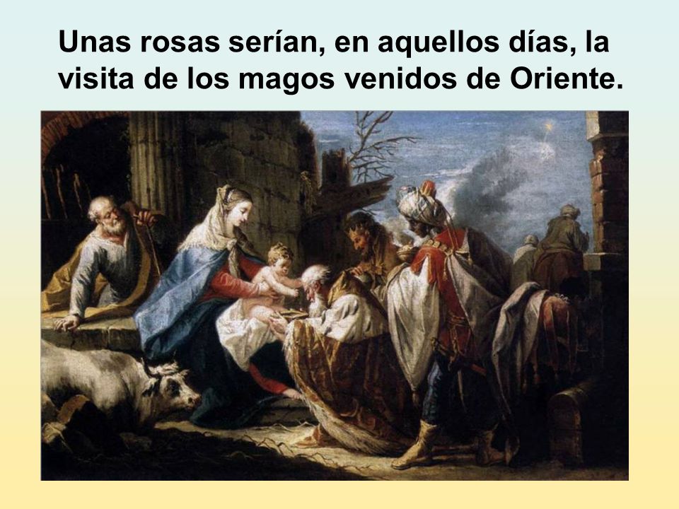 Unas rosas serían, en aquellos días, la visita de los magos venidos de Oriente.