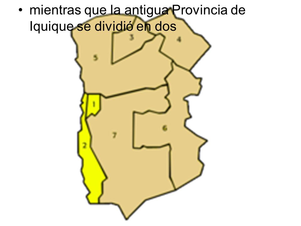 mientras que la antigua Provincia de Iquique se dividió en dos