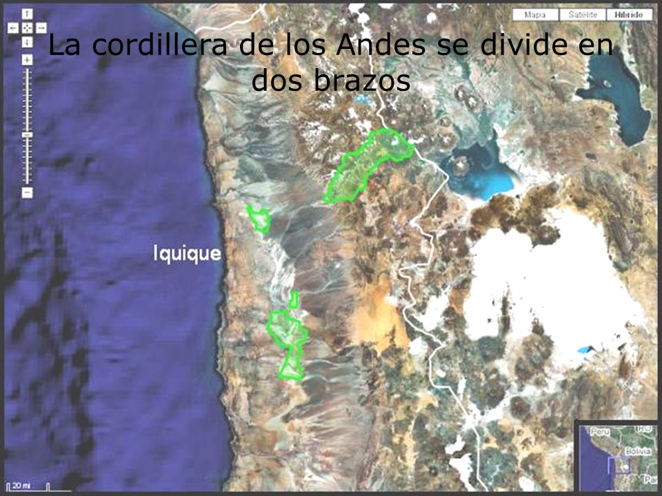 La cordillera de los Andes se divide en dos brazos