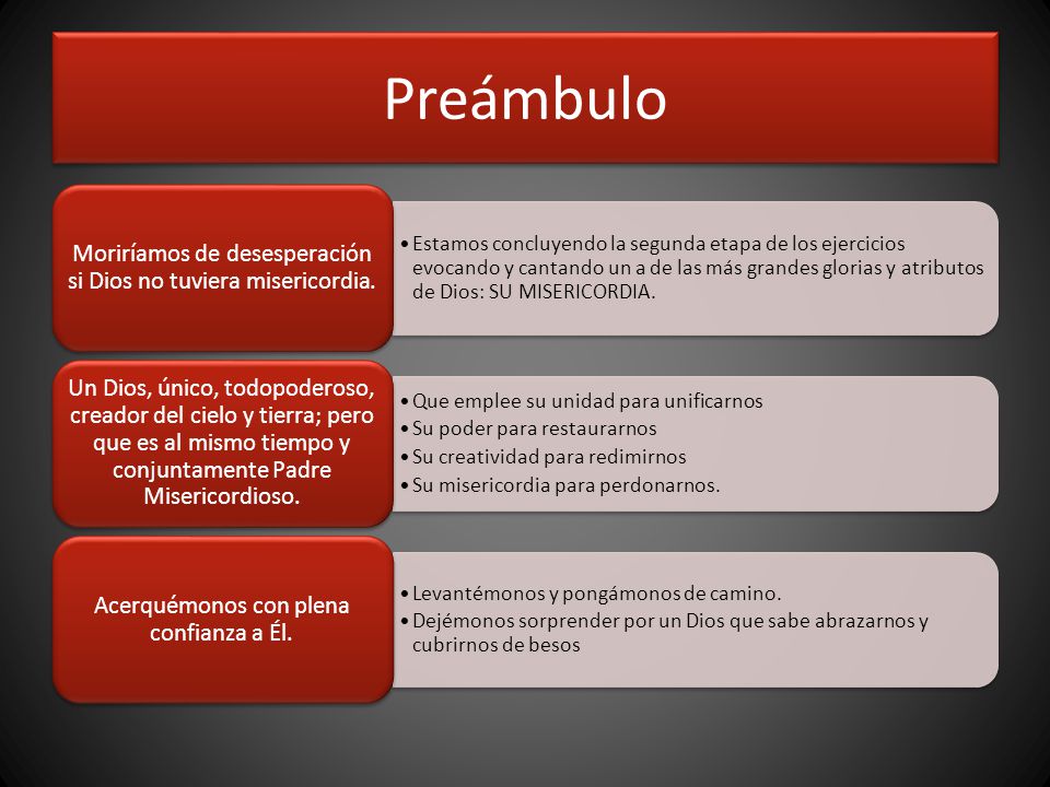 Preámbulo Moriríamos de desesperación si Dios no tuviera misericordia.
