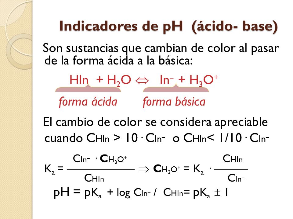 Indicadores de pH (ácido- base)