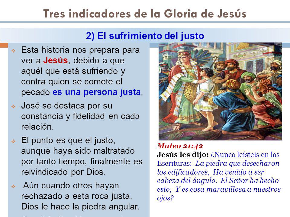 Tres indicadores de la Gloria de Jesús 2) El sufrimiento del justo