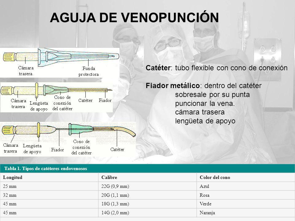AGUJA DE VENOPUNCIÓN Catéter: tubo flexible con cono de conexión