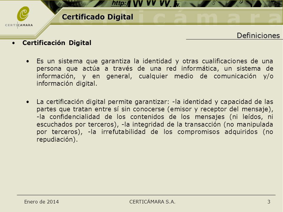Certificado Digital Definiciones Certificación Digital