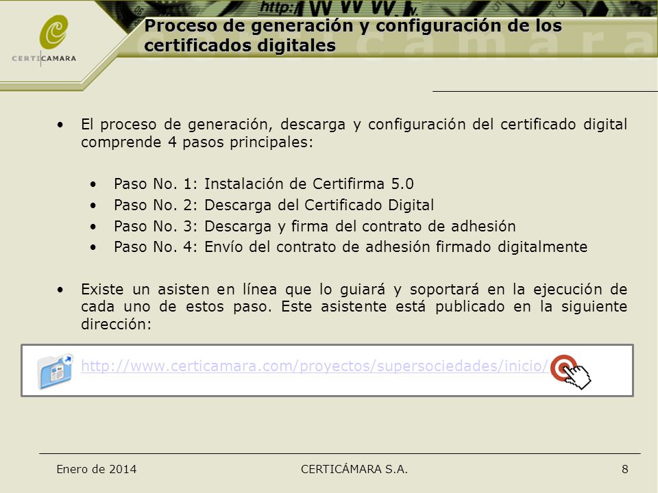 Proceso de generación y configuración de los certificados digitales