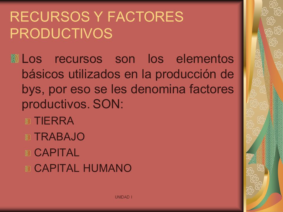 RECURSOS Y FACTORES PRODUCTIVOS