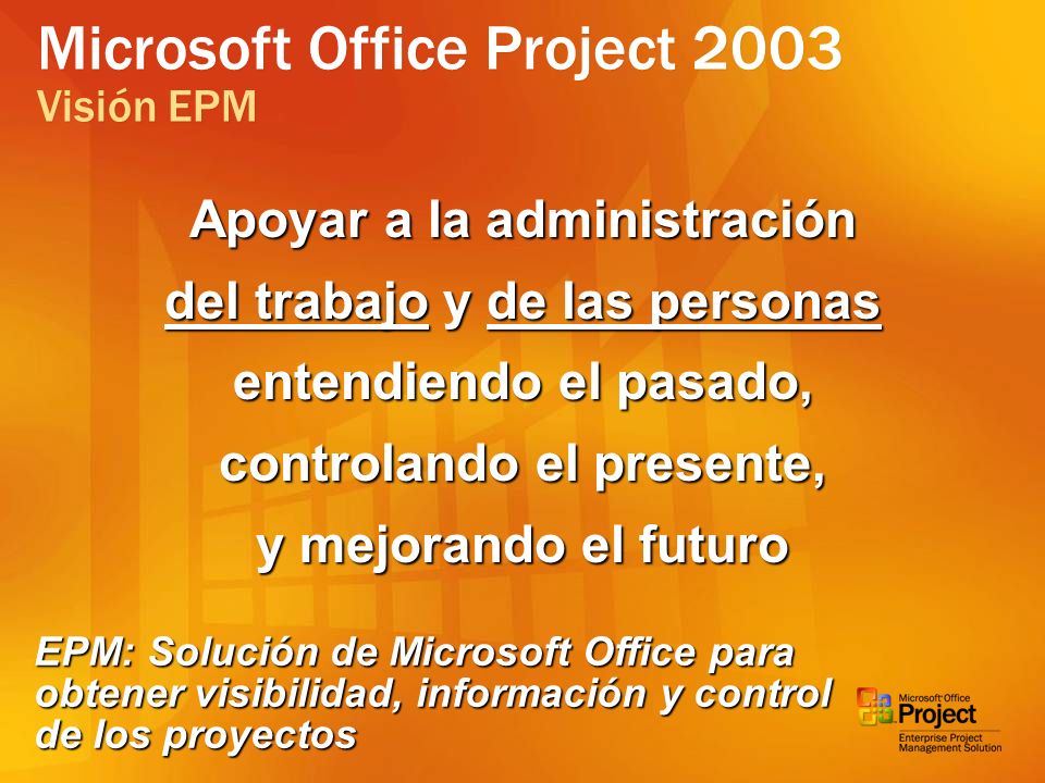 Microsoft Office Project 2003 Visión EPM