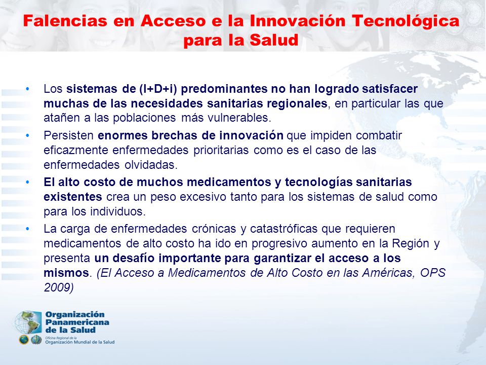 Falencias en Acceso e la Innovación Tecnológica para la Salud