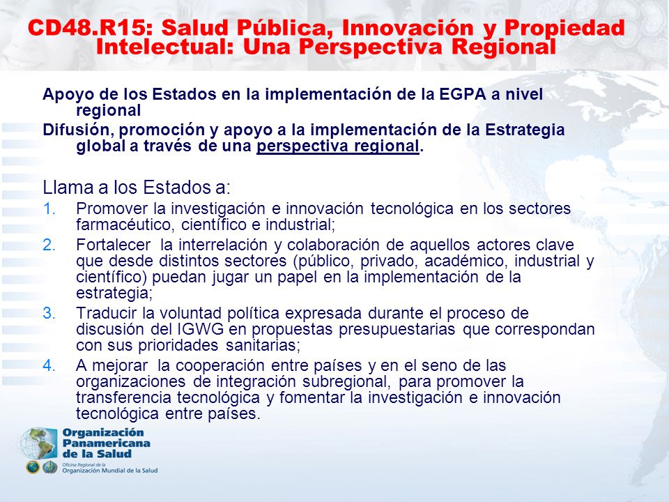 CD48.R15: Salud Pública, Innovación y Propiedad Intelectual: Una Perspectiva Regional