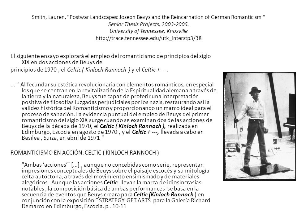 Smith, Lauren, Postwar Landscapes: Joseph Bevys and the Reincarnation of German Romanticism Senior Thesis Projects, University of Tennessee, Knoxville