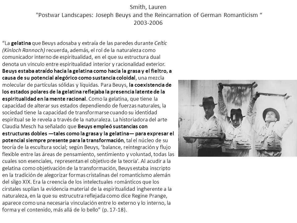 Smith, Lauren Postwar Landscapes: Joseph Beuys and the Reincarnation of German Romanticism