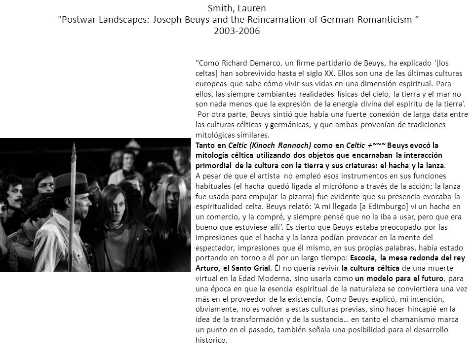 Smith, Lauren Postwar Landscapes: Joseph Beuys and the Reincarnation of German Romanticism