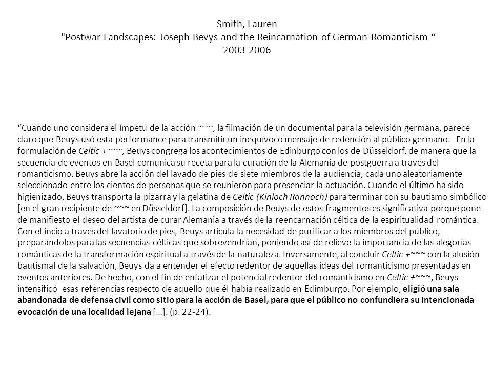 Smith, Lauren Postwar Landscapes: Joseph Bevys and the Reincarnation of German Romanticism