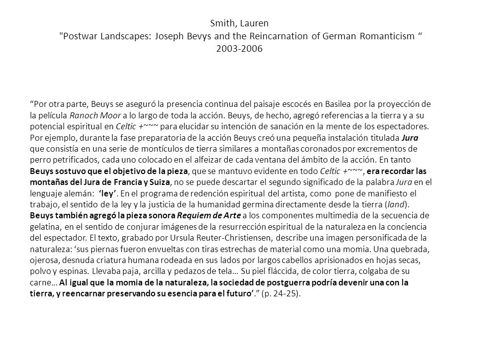 Smith, Lauren Postwar Landscapes: Joseph Bevys and the Reincarnation of German Romanticism