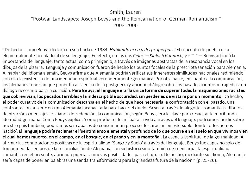 Smith, Lauren Postwar Landscapes: Joseph Bevys and the Reincarnation of German Romanticism