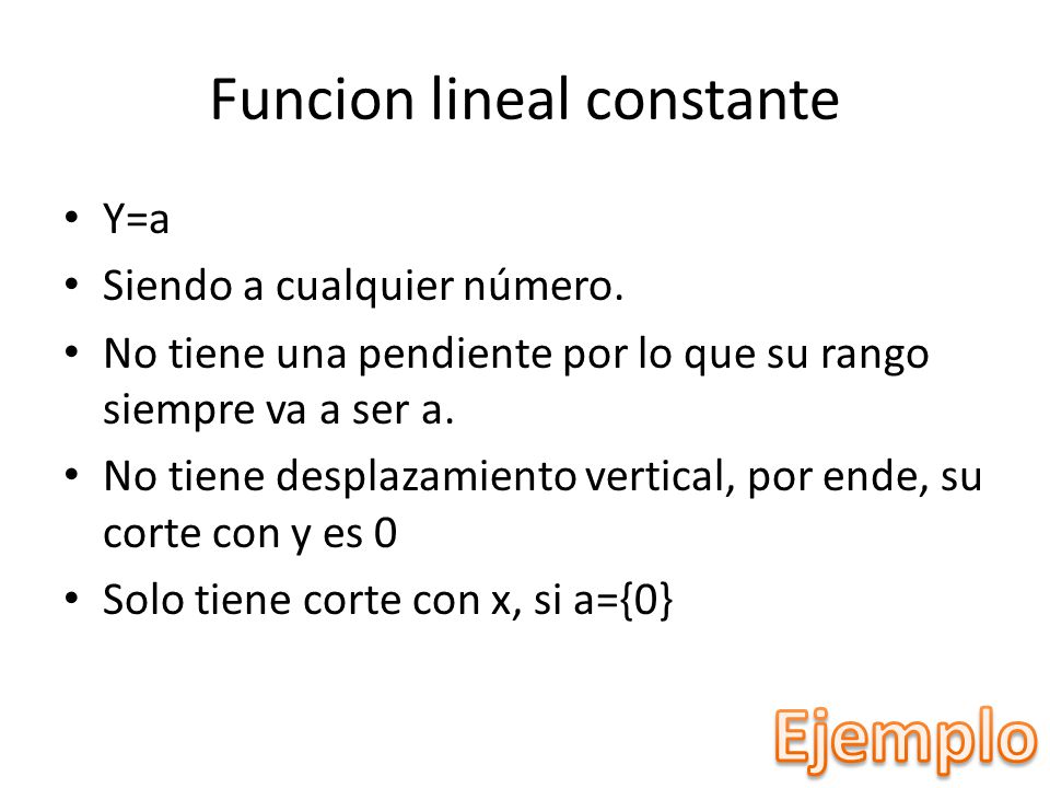 Funcion lineal constante